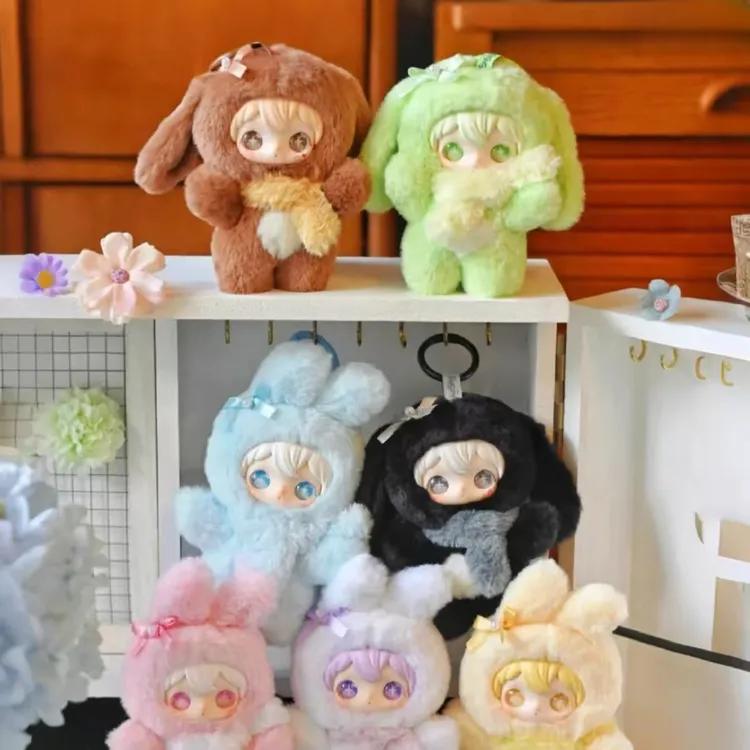 可爱毛绒兔闪闪搪胶毛绒玩具包包挂件钥匙扣装饰摆件盲盒