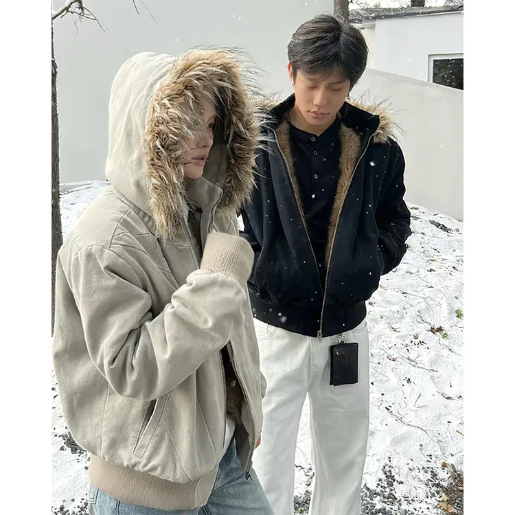 【EME】【座山狮】银狐可拆卸解构座山雕连帽水洗军帆布夹克男女外套