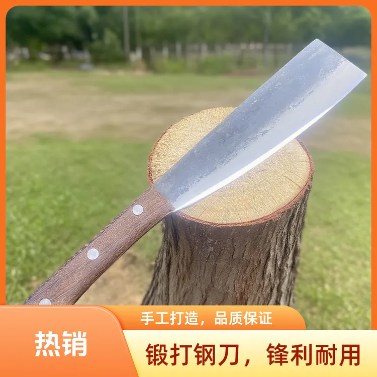 弹簧钢手工锻打户外柴刀登山露营排障通体龙骨镜面工艺
