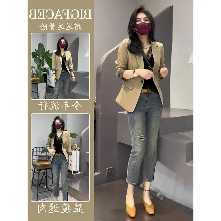 秋季新款干练气质女装盐系轻熟2025网红炸街西装职业裤子两件套装