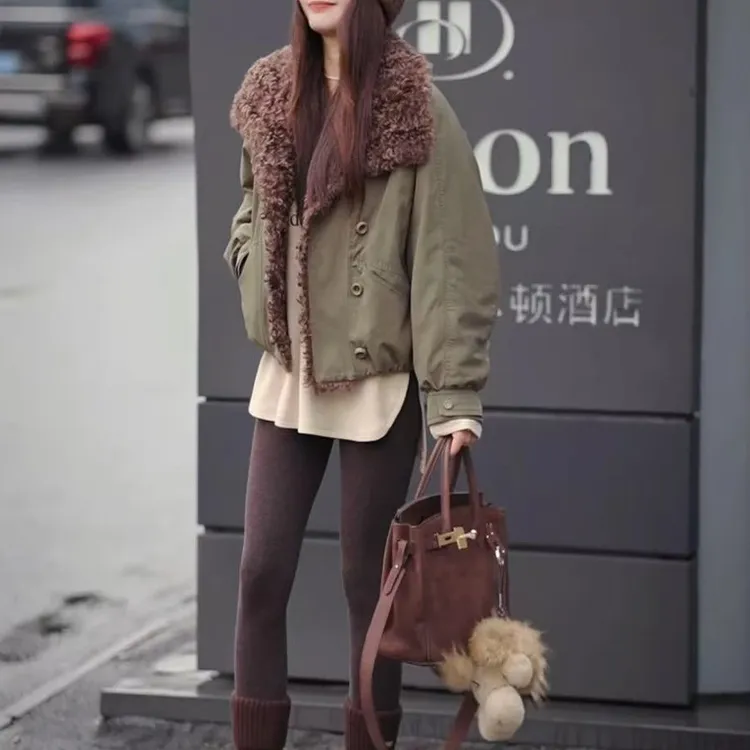 【凛冬巴恩】冬季立翻领90白鸭绒毛领女款加厚轻奢短款羽绒服保暖