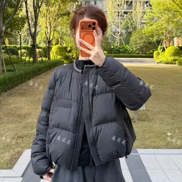 白鸭绒韩系高级感秋冬新款宽松休闲圆领百搭保暖羽绒服