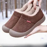 秋冬新款老北京鞋软底防滑一脚蹬妈妈保暖鞋加绒加厚雪地靴LW