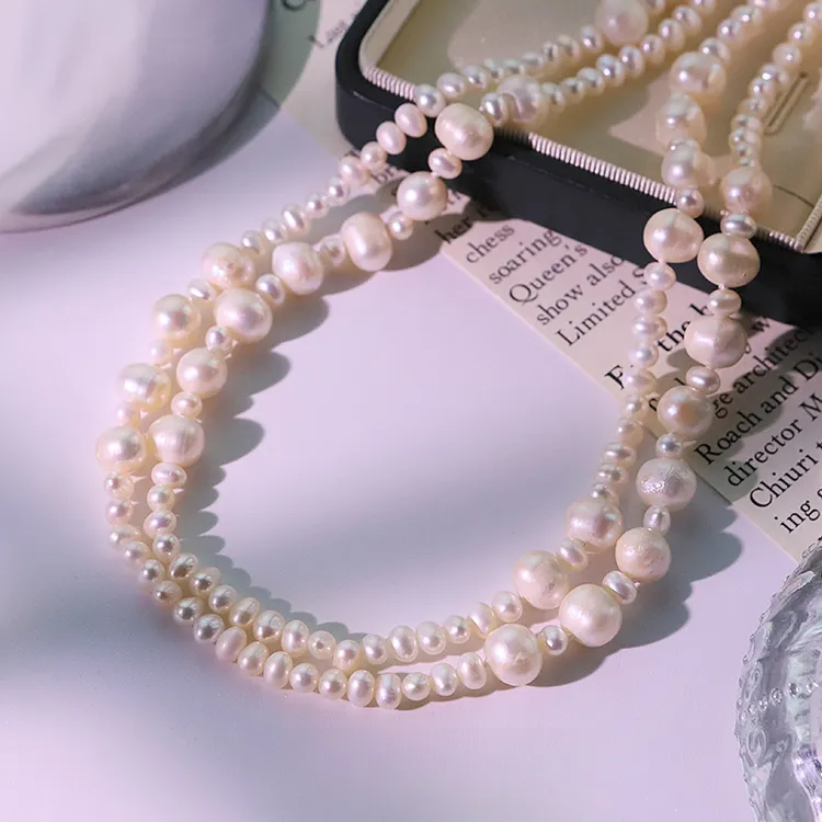 创天然珍珠大小长款毛衣链女手工轻奢项链高级感时尚百搭脖颈链