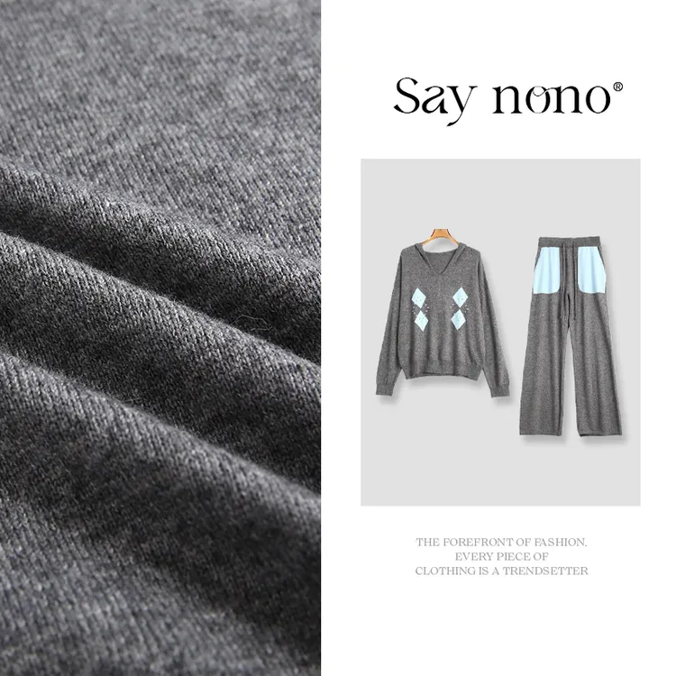 懒猫nono│Saynono 连帽上衣休闲裤套装/XXLBL3356/XXLBL3357