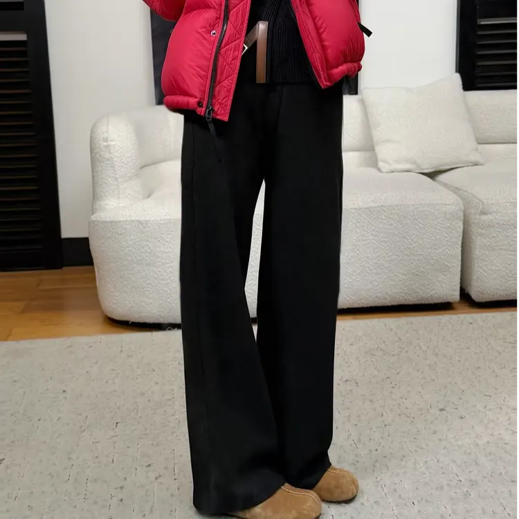 HELA AOMI “超厚奶奶裤”松紧腰宽松直筒显瘦休闲裤CY5CB61617