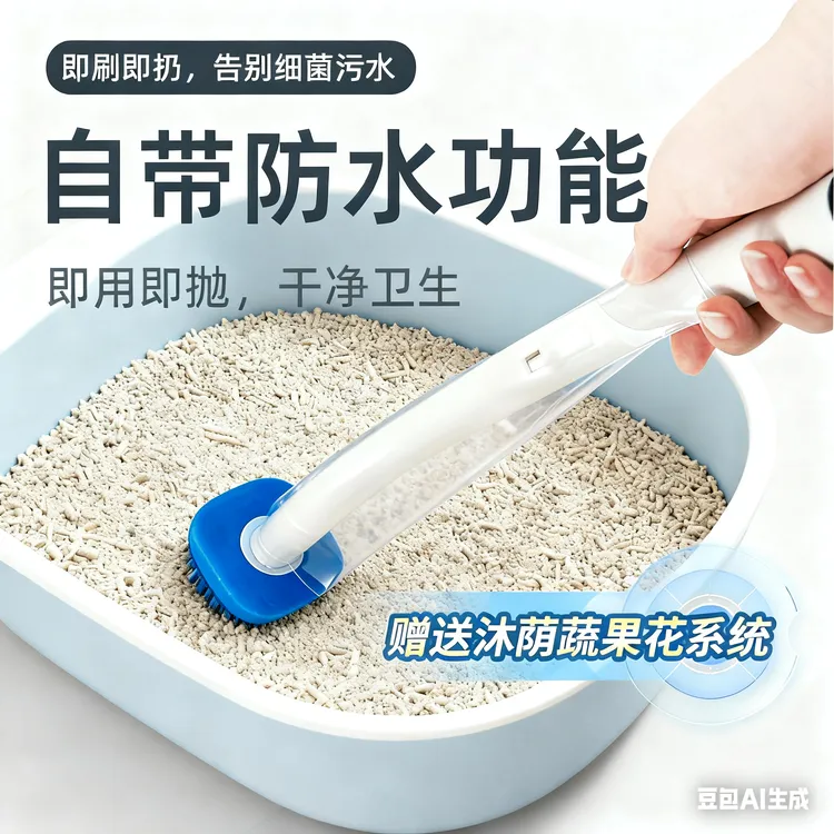沐荫猫砂盆防水清洁刷防污水猫砂盆高端专用刷子
