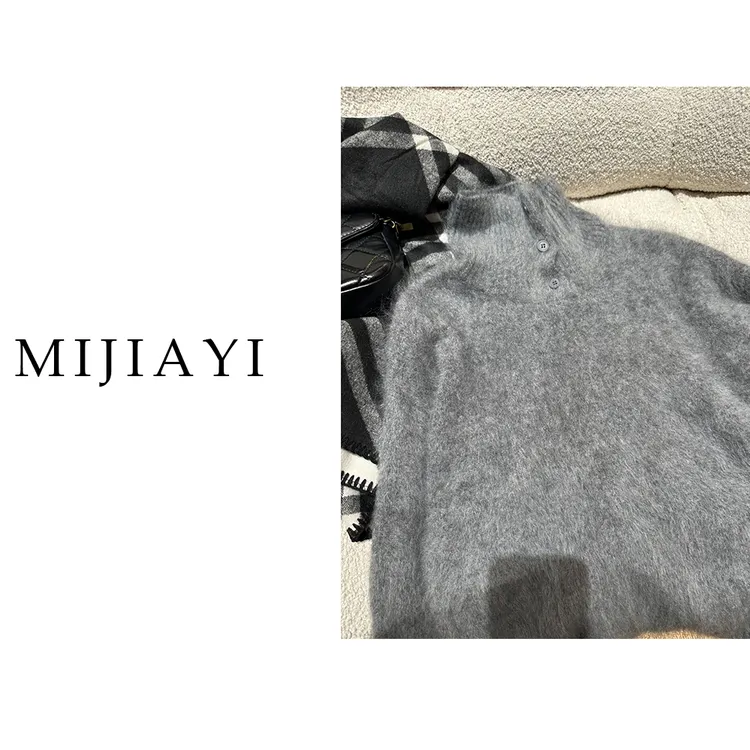 /3粒扣高领/~100绵羊毛【衣长58 胸围110】高领针织衫 FF