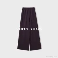 溶溶【薄藤鸢紫】RONG 腰头内里醋酸拼接绵羊毛休闲风直筒裤js698
