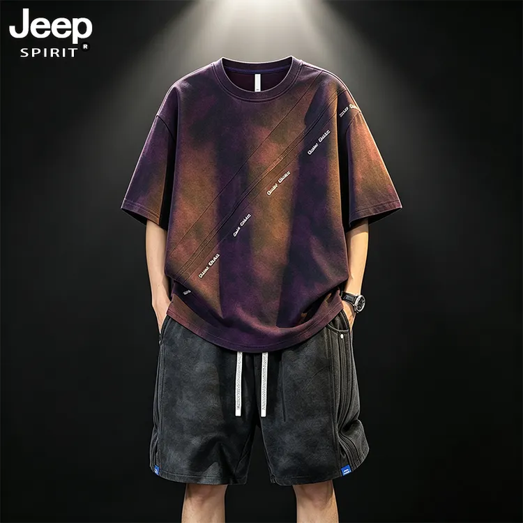 【成熟穿搭】JEEPSPIRIT吉普套装夏季男休闲潮流大码宽松百搭两件套