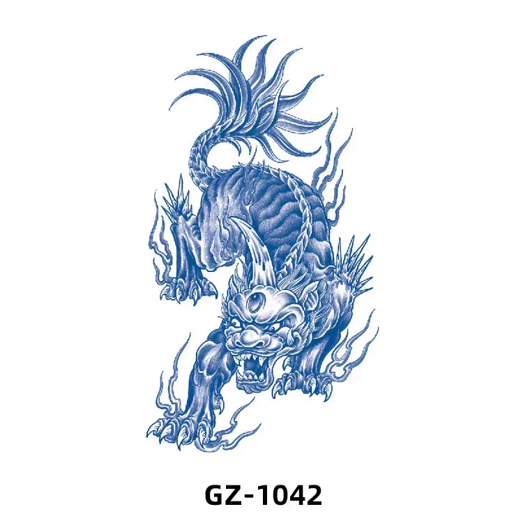 麒麟貔貅纹身贴纸男防水持久前胸高级感仿真刺青不反光穷奇图腾酷