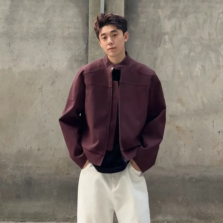 2025秋装新款复古擦色机车皮衣夹克男女情侣装外套帅气休闲男外套