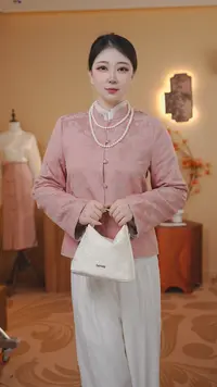 【念奴娇】网红盘扣时尚国风秋款女装圆领贵气外套
