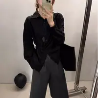 80813时髦博主 极简绑带衬衣