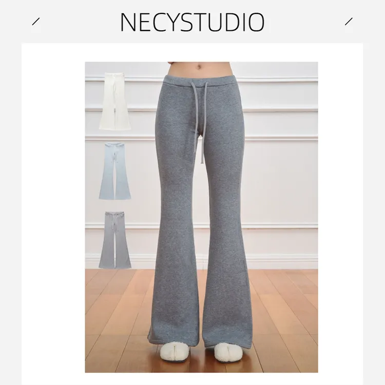NECY【2025/12新款】2026年度神裤超显瘦加绒加厚微喇卫裤