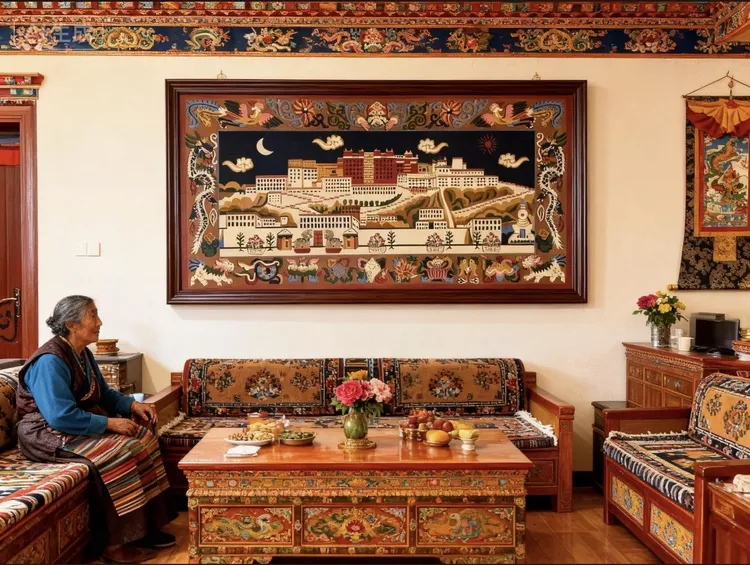 送挂钩【所有藏区包邮】新款布达拉挂毯挂画民族风  2米*1.1米