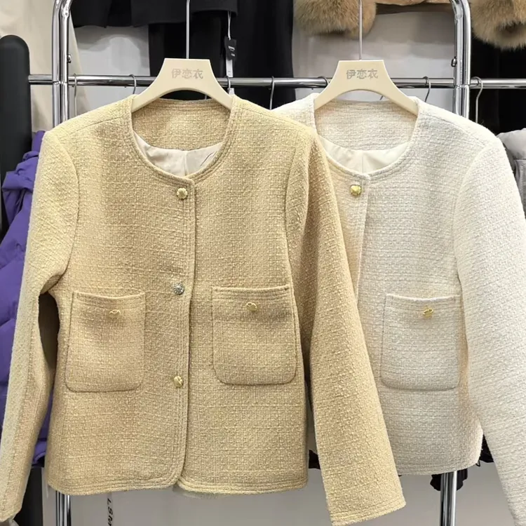 圆领女短外套重工可拆卸潮流外套开衫小香风女装法式上衣2504