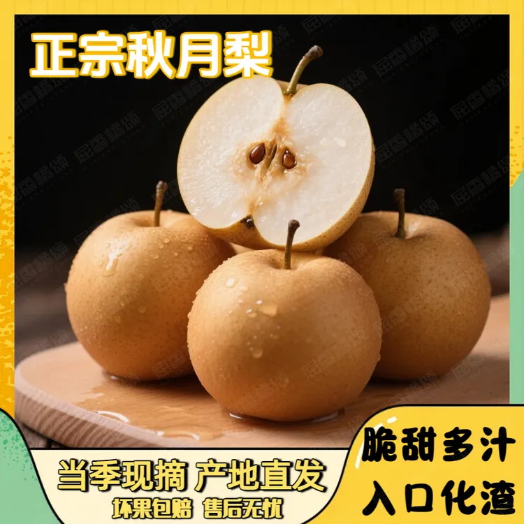 正宗山东秋月梨当季新鲜水果脆甜多汁皮薄细腻润喉生津产地直发
