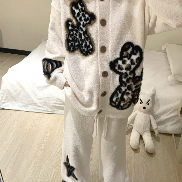 珊瑚绒睡衣女秋冬季新款保暖韩版甜美高级感休闲家居服可外穿套装