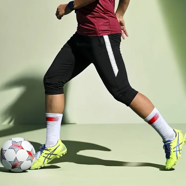 足球队训练高弹收腿裤训练短男七分裤修身长裤小脚透气曼联运动裤
