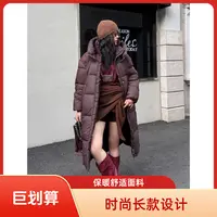 2025冬装保暖韩版长款厚款连帽冬季棉服棉衣棉袄休闲风