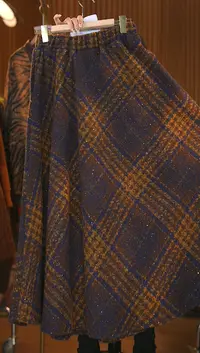 Q4187 秋冬季新款2025气质显瘦小众半身裙A字大摆裙FF