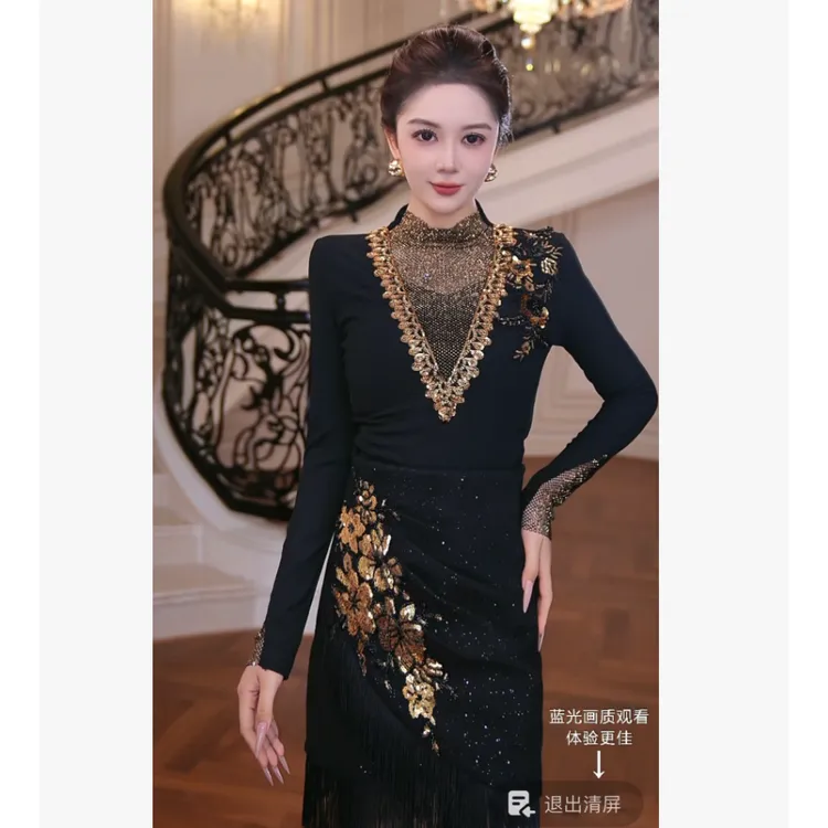 【芙娜妮】镂空加绒2025秋冬百搭显瘦保暖长袖针织打底衫F2531054A