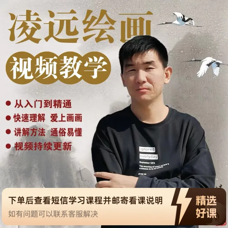 凌远入门到精通丙烯画全课（留意短信解锁课程）