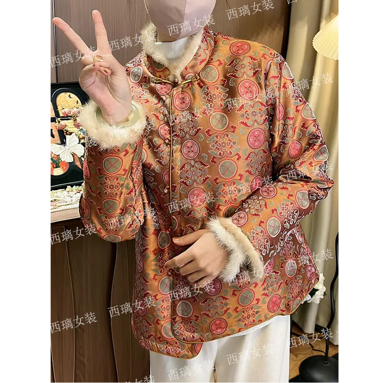 【芊沫】宽松棉服女士新中式中国风提花棉衣外套小棉袄冬季短款