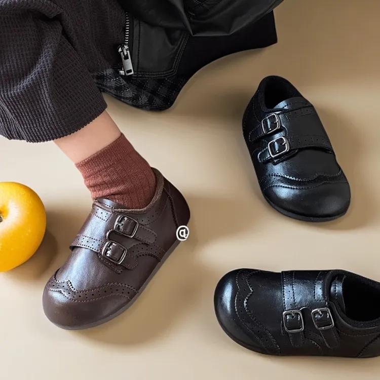 英伦风乐福鞋四季通用皮鞋秋季冬季春秋防滑拖鞋儿童1-勃肯鞋儿童
