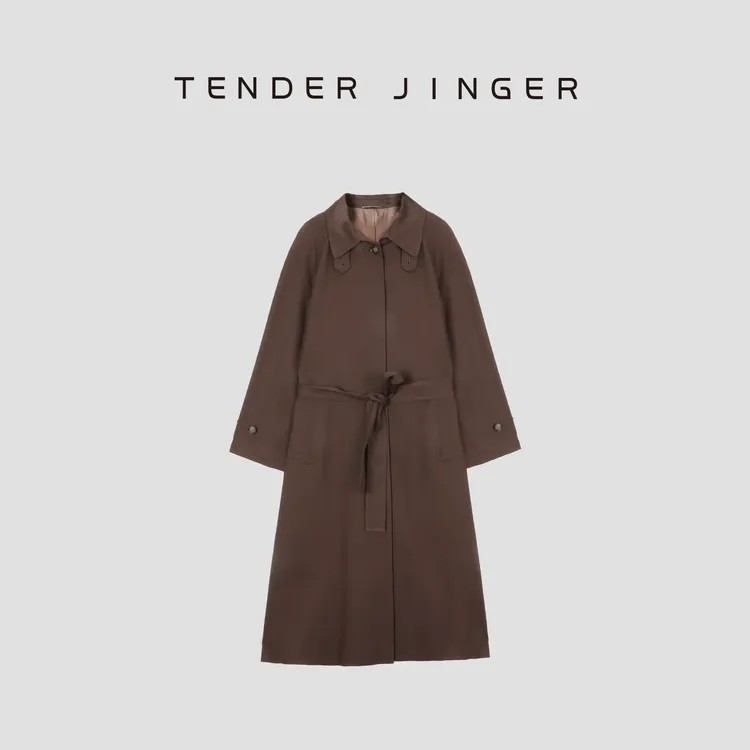 Tender Jinger【旷野】天丝羊毛廓形风衣外套T53MAA41247