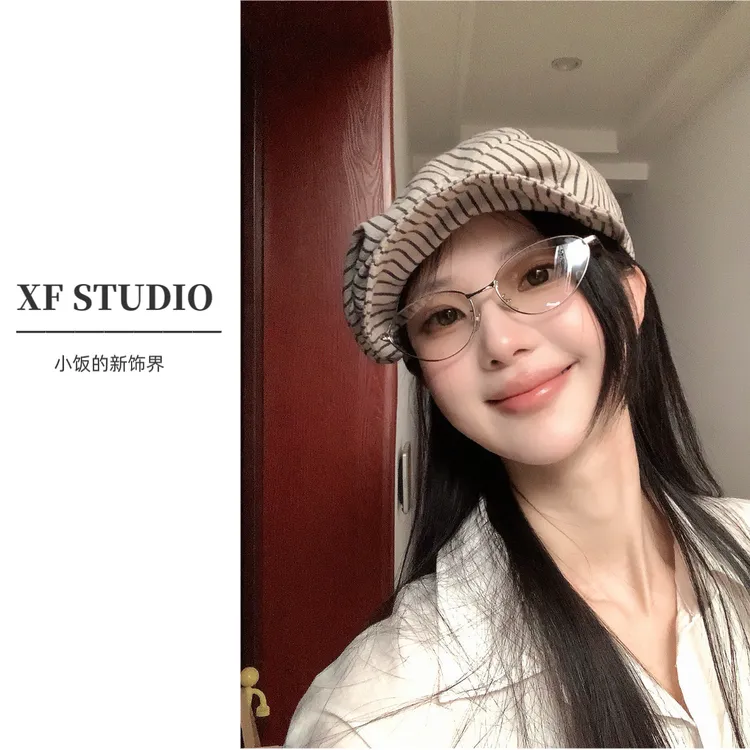 【xf studio】小饭的时尚复古老钱风超轻猫眼银框潮流百搭镜