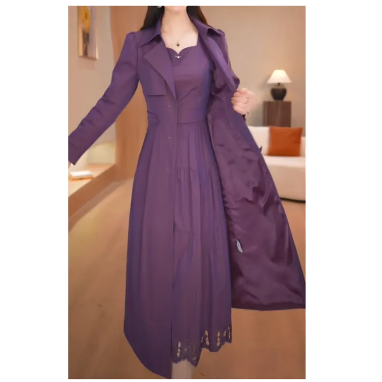 美瑞女装 风衣+连衣裙 2025秋季新款时尚气质大衣裙子套装两件套