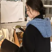 韩版简约女秋冬季针织大帽子巴拉克拉法帽ins博主同款防寒保暖百