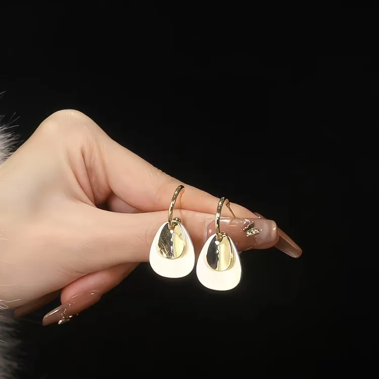 铜合金耳饰 欧美耳环气质饰品光面个性耳坠轻奢冷淡风耳钉女百搭