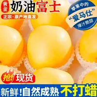 【头茬新果】烟台奶油富士苹果带箱3斤新果上市脆甜多汁应季新鲜s