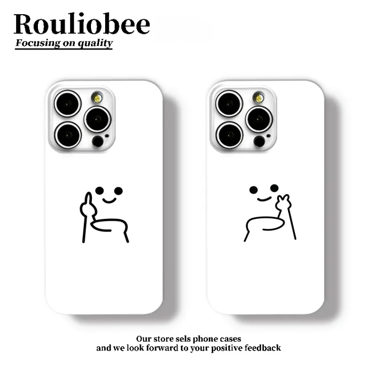 比耶小人适用苹果17/16promax菲林手机壳华为vivo小米15oppo全包