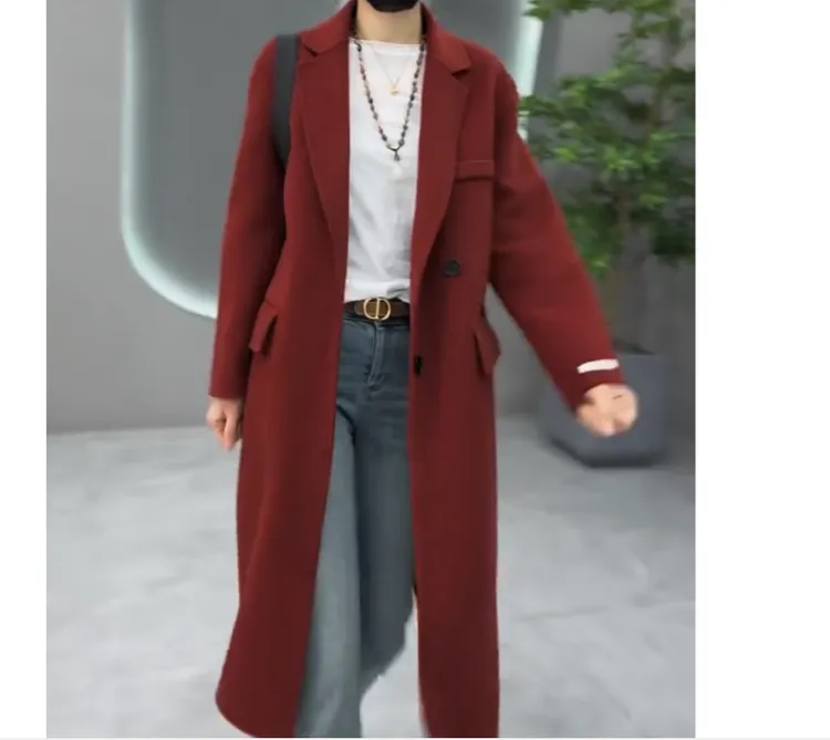 2024冬季新款时尚女装网红高级感休闲爆款中长款外套叶AW