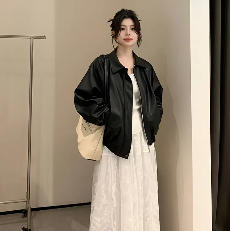 黑色高级感皮衣外套女春秋新款韩版气质显瘦小个子潮流百搭皮夹克