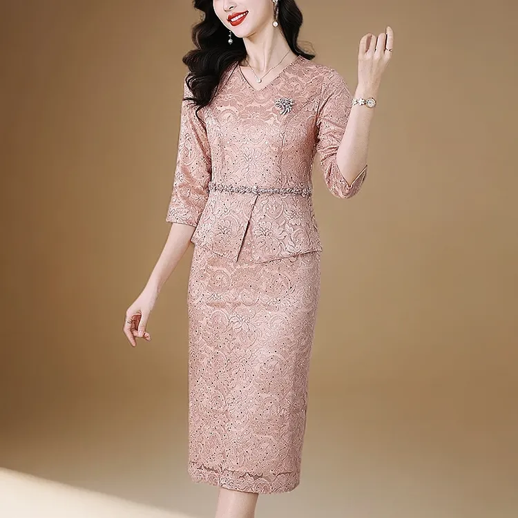 高端轻奢喜婆婆婚宴装2025新款年轻喜妈妈平时可穿丈母娘婚宴礼服