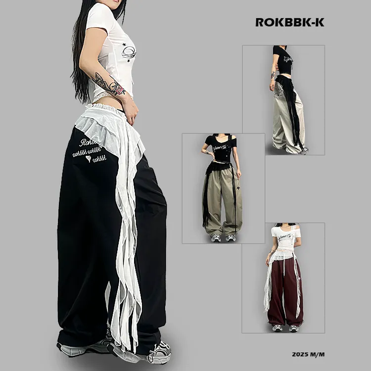 ROKBBKK/布韩街舞潮牌运动裤女宽松版型休闲裤嘻哈jazz爵士舞长裤