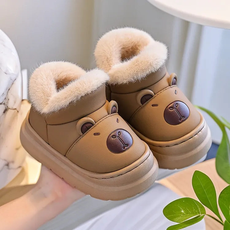 卡皮巴拉儿童棉鞋冬季新款男童居家防滑保暖软底轻便加厚女童棉靴