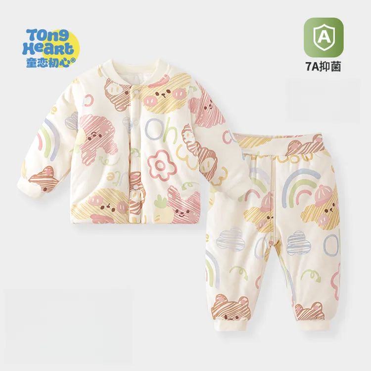 宝宝棉服套装婴儿冬装保暖加厚分体夹棉衣服男女幼儿棉衣棉裤秋冬
