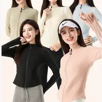 【运补5鹿鹿专属】膨体绒立领磨毛小蛮腰瑜伽服外套打底开衫1528