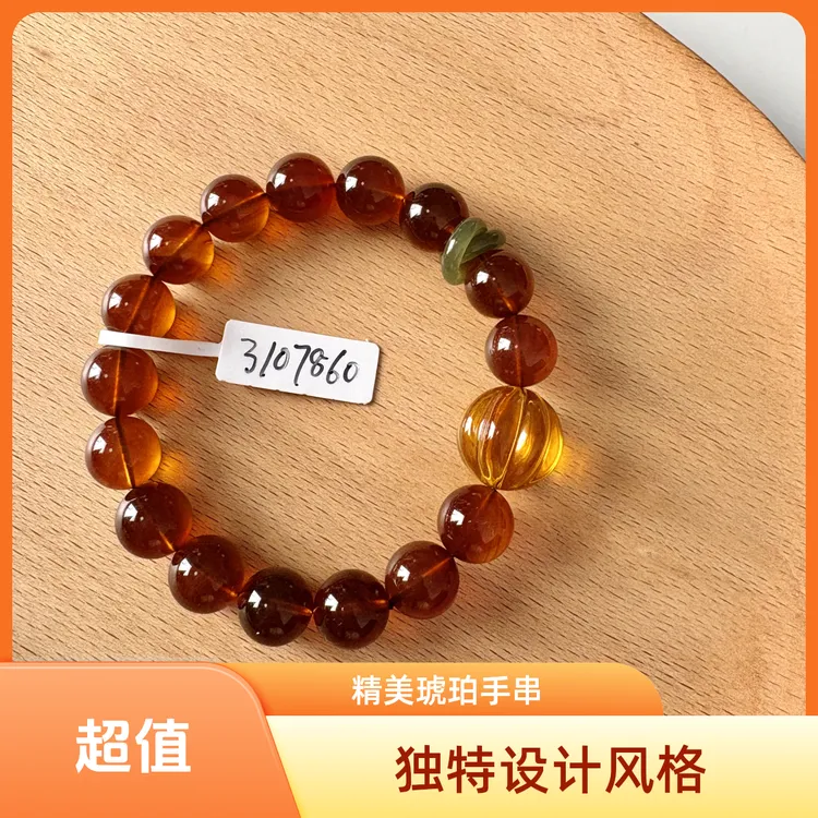 缅甸琥珀手链轻奢时尚百搭