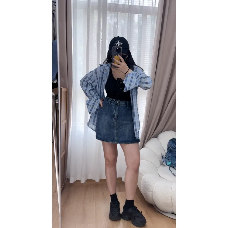 【清货】夏季高腰牛仔显瘦半身裙女2025新款裙裤大码小个子A字短裙