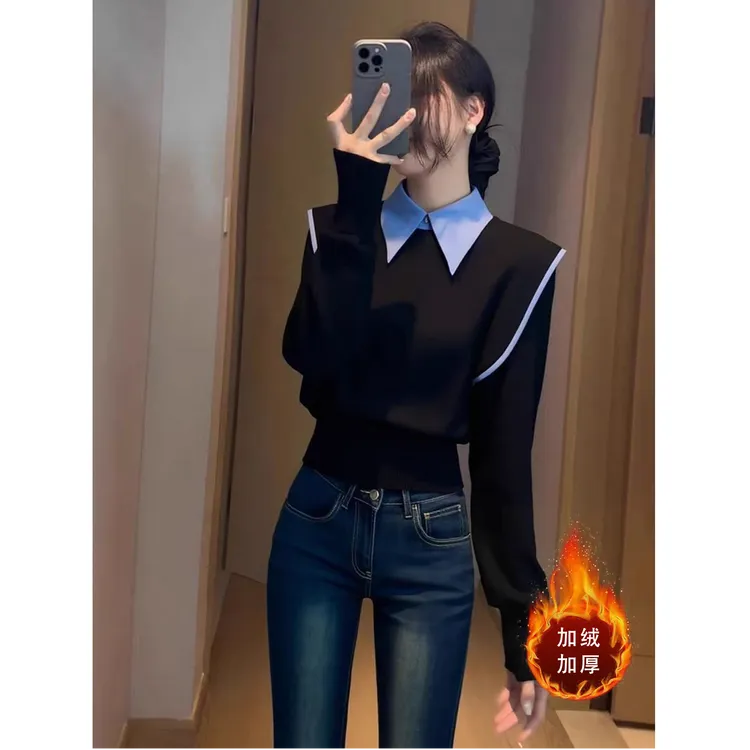 2025秋冬气质减龄上衣舒适打底衫显瘦卫衣时尚套头高级感休闲长袖