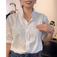 【宝妈衬衫】纯棉修身梭织时尚休闲翻领