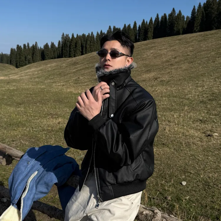 GP2 2025aw气质座山雕毛领棉服外套冬季男女宽松加绒时尚廓形棉衣