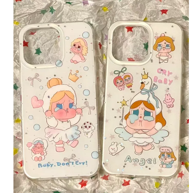 天使哭娃适用VIVOS30PROMINI手机壳S20/19/18/17/16Pro大孔白色套